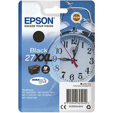 Epson Black 27XXL WF-3620 Ink Cartridge (2200 pages)